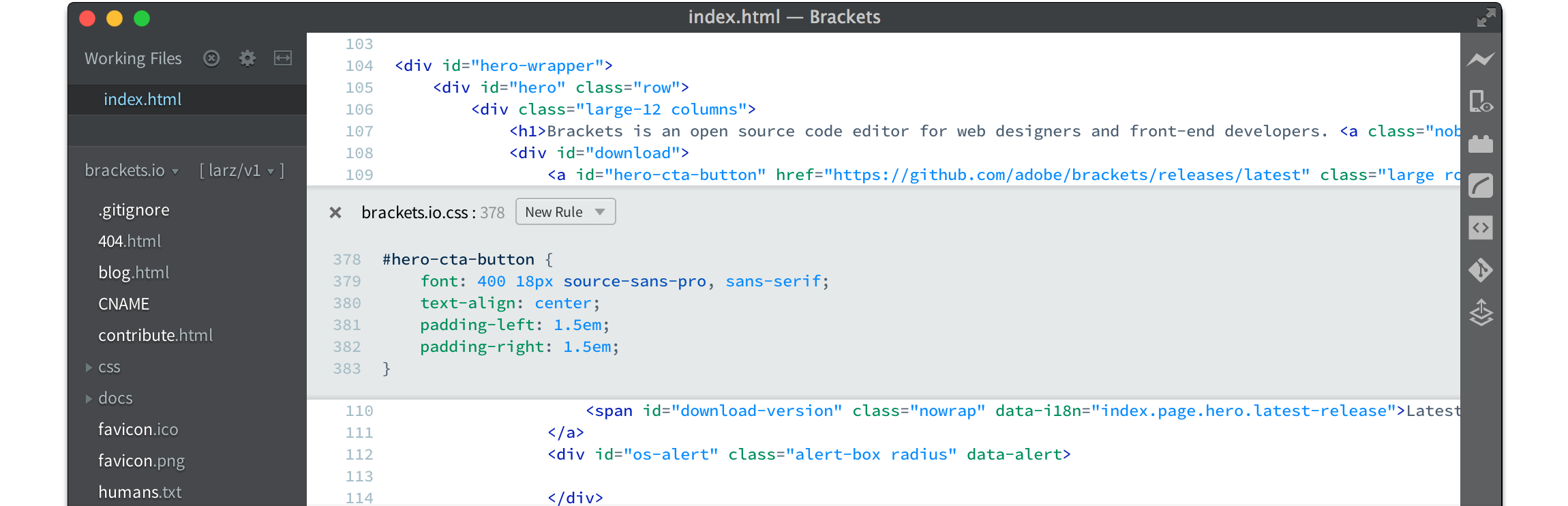 Brackets A modern, open source code editor that understands web design.